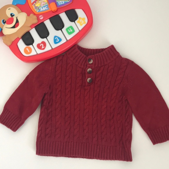 Boys Cat & Jack Red Sweater - Picture 1 of 3